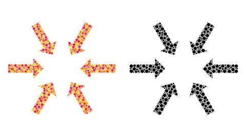 Dot Compact Arrows Mosaic Icons Illustrazione stock