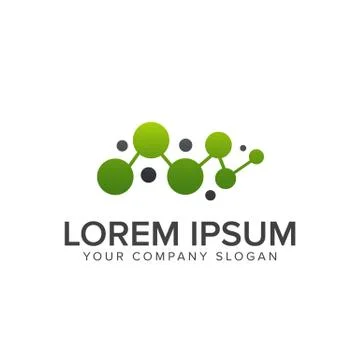 Dot conection logo design concept template Stock Illustration