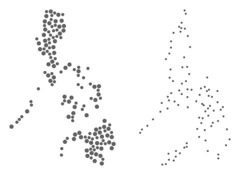 Dot Contour Map of Philippines Stock Illustration