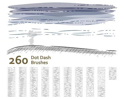 Dot-Dash Brushes 스톡 일러스트