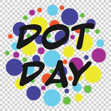 Dot Day Text In Pattern with dots circles black typography Stock Illustration