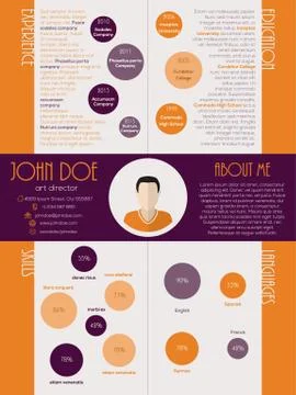 Dot design curriculum vitae resume Stock Illustration