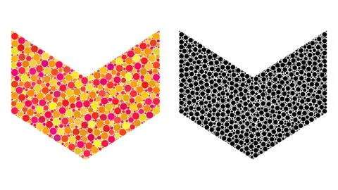 Dot Direction Down Mosaic Icons Illustrazione stock