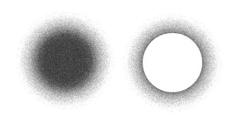 Dot Dissolve Effect in Vector Illustration with Abstract Circles Stock Illustration