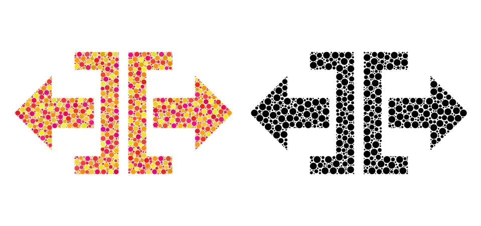 Dot Divide Horizontal Direction Mosaic Icons Illustrazione stock