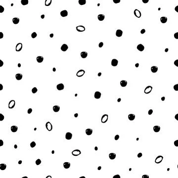Dot doodle seamless pattern, handdrawn vector illustration. Stock Illustration