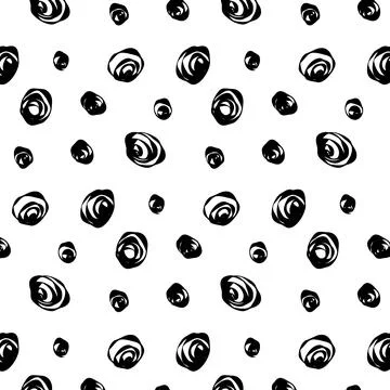 Dot doodles texture seamless pattern. Hand drawn circles.Vector seamless pa.. Stock Illustration