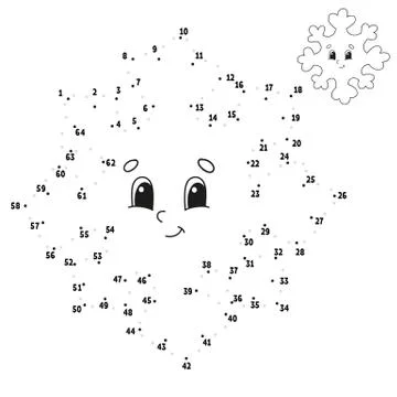 Dot to dot. Draw a line. Handwriting practice. Learning numbers for kids. Edu Stock Illustration