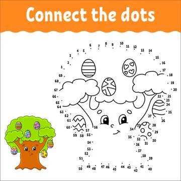 Dot to dot game. Draw a line. For kids. Activity worksheet. Coloring book. Wi Stock Illustration