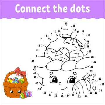 Dot to dot game. Draw a line. For kids. Activity worksheet. Coloring book. Wi Stock Illustration
