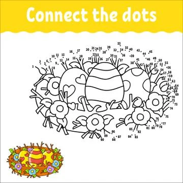 Dot to dot game. Draw a line. For kids. Activity worksheet. Coloring book. Wi Stock Illustration