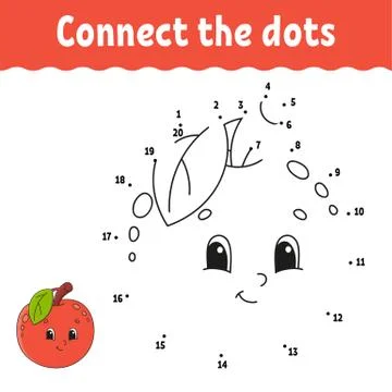 Dot to dot game. Draw a line. For kids. Activity worksheet. Coloring book. Wi Stock Illustration