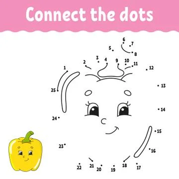 Dot to dot game. Draw a line. For kids. Activity worksheet. Coloring book. Wi Stock Illustration