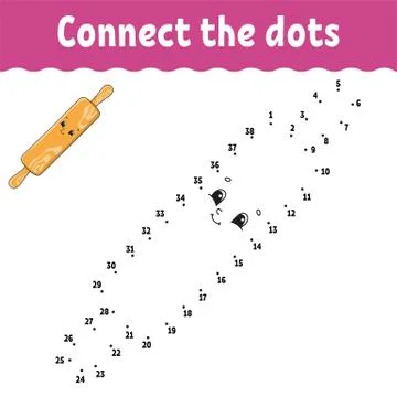 Dot to dot game. Draw a line. For kids. Activity worksheet. Coloring book. Wi Stock Illustration