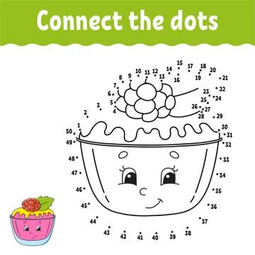 Dot to dot game. Draw a line. For kids. Activity worksheet. Coloring book. Wi Stock Illustration