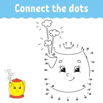Dot to dot game. Draw a line. For kids. Activity worksheet. Coloring book. Wi Stock Illustration