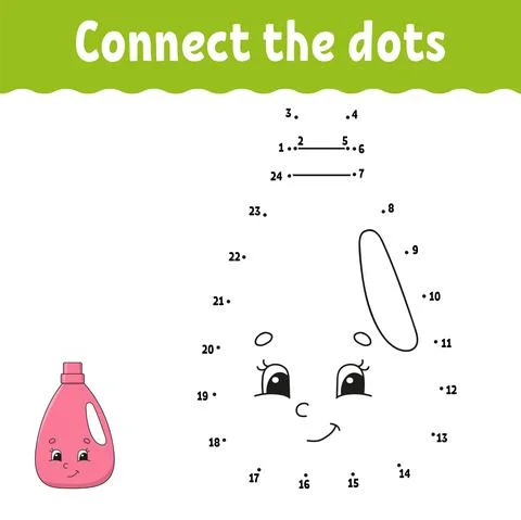 Dot to dot game. Draw a line. For kids. Activity worksheet. Coloring book. Wi Stock Illustration