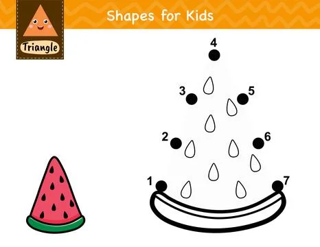 Dot to dot game for kids. Connect the dots and draw a watermelon slice Stock Illustration