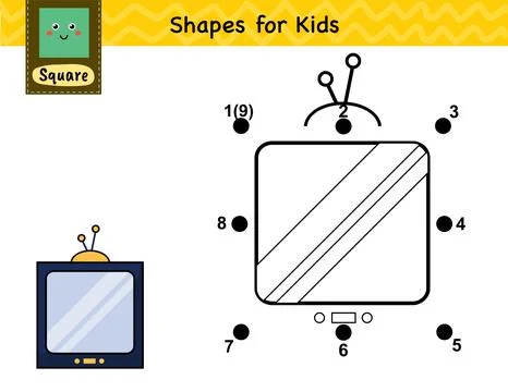 Dot to dot game for kids. Connect the dots and draw a television 库存插图