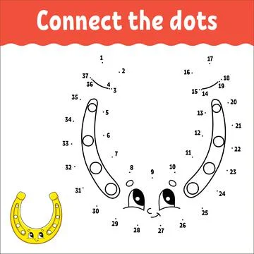 Dot to dot game. St. Patrick's day. Draw a line. For kids. Activity worksheet Stock Illustration