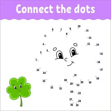 Dot to dot game. St. Patrick's day. Draw a line. For kids. Activity worksheet Stock Illustration