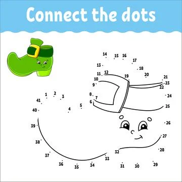 Dot to dot game. St. Patrick's day. Draw a line. For kids. Activity worksheet Stock Illustration