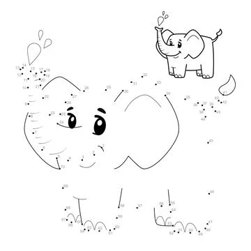 Dot to dot games for children Stock Illustration