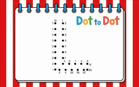 Dot to Dot puzzle page with numbered dots and colorful title Stock-Illustration
