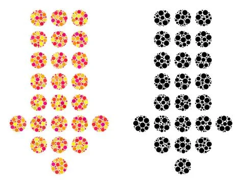 Dot Dotted Arrow Down Mosaic Icons Stock Illustration