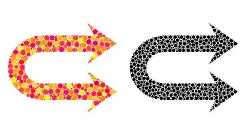 Dot Double Right Arrow Mosaic Icons Illustrazione stock
