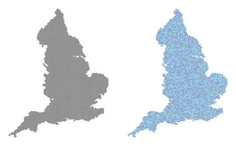 Dot England Map Abstractions Stock Illustration