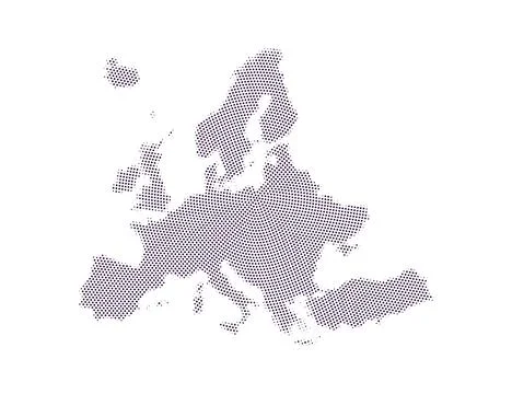 Dot Europe map. Dotted map in flat design. Halftone pattern, isolated vector イラスト素材