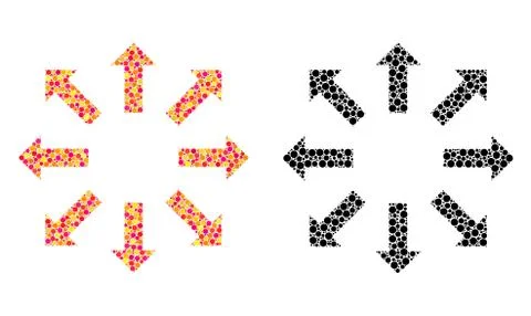 Dot Explode Arrows Mosaic Icons Stock Illustration
