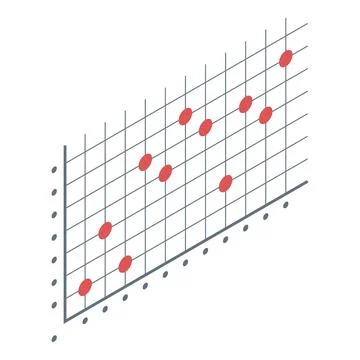 Dot finance chart icon, isometric style Stock Illustration