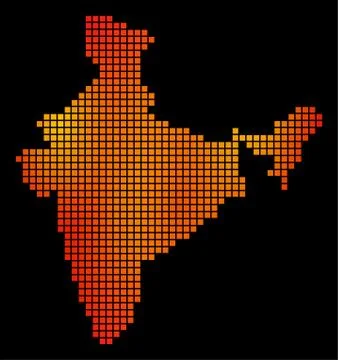 Dot Fire India Map Illustrazione stock
