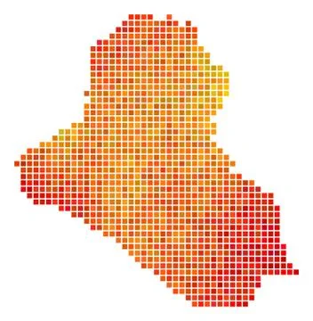 Dot Fire Iraq Map Stock Illustration