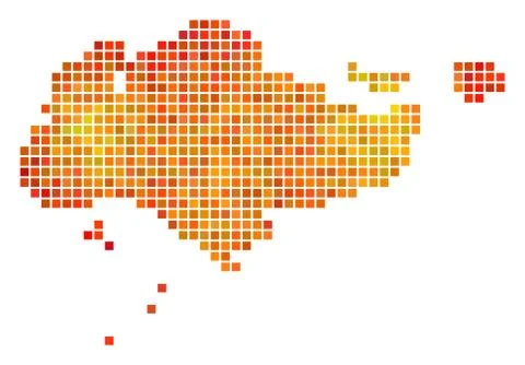 Dot Fire Singapore Map Stock Illustration
