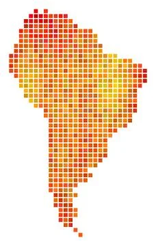 Dot Fire South America Map Stock Illustration