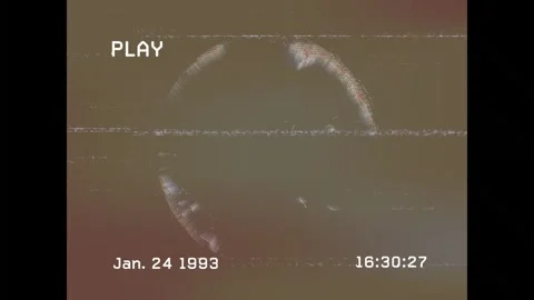 Dot globe rotating on PLAY, dots smearing reforming while timecode incrementing Video stock 329609597