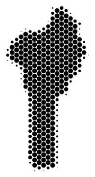 Dot Halftone Benin Map Stock Illustration