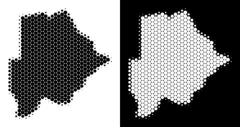 Dot Halftone Botswana Map Stock Illustration