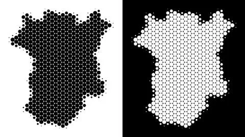 Dot Halftone Chechnya Map Stock Illustration
