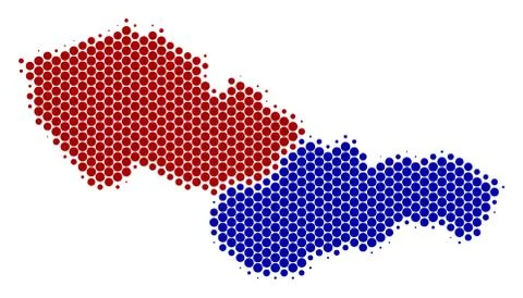 Dot Halftone Czechoslovakia Map Stock Illustration