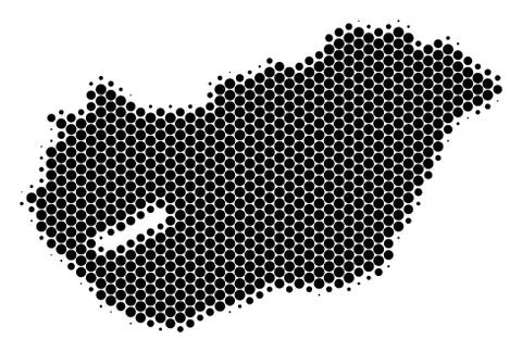 Dot Halftone Hungary Map Stock Illustration