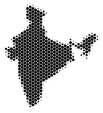 Dot Halftone India Map Stock Illustration