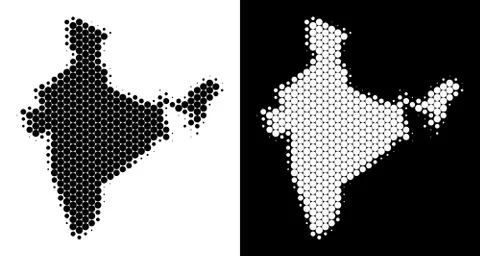 Dot Halftone India Map Illustrazione stock