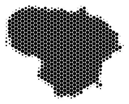 Dot Halftone Lithuania Map Stock Illustration