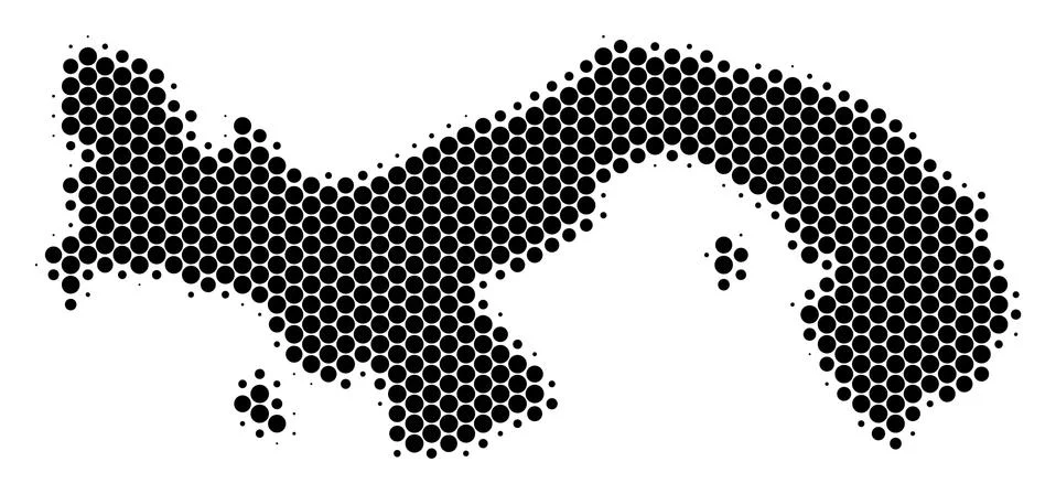 Dot Halftone Panama Map Stock Illustration