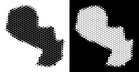 Dot Halftone Paraguay Map イラスト素材