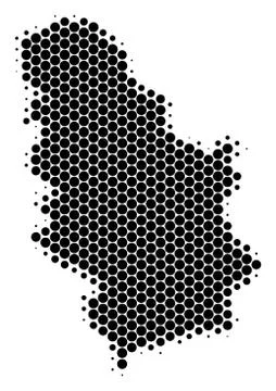 Dot Halftone Serbia Map Stock Illustration